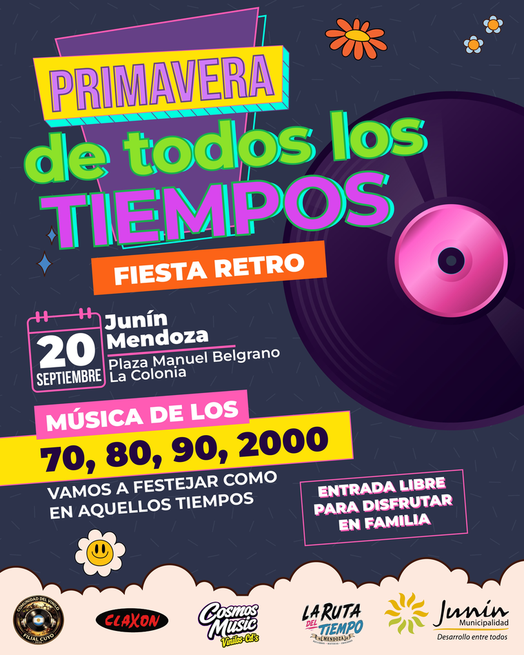 Junín recibirá la primavera con música, DJs y una feria de emprendedores en la Plaza Manuel Belgrano de La Colonia, el domingo 20 de septiembre. Junín recibirá la primavera con música, DJs y una feria de emprendedores en la Plaza Manuel Belgrano de La Colonia, el domingo 20 de septiembre.