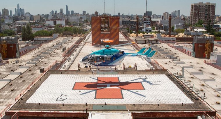 El Hospital Garrahan volvió a utilizar su helipuerto.