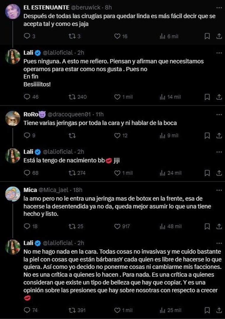 El ida y vuelta virtual de Lali con seguidores. El ida y vuelta virtual de Lali con seguidores.