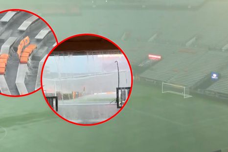 El estadio donde jugará la Selección argentina contra Islandia se inundó horas antes del partido. El estadio donde jugará la Selección argentina contra Islandia se inundó horas antes del partido.