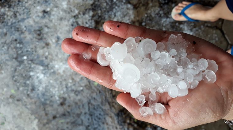 El granizo se hizo presente en el Este de Mendoza Foto: MDZ