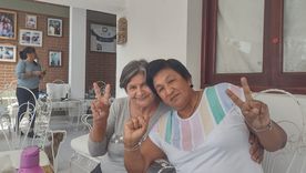 Nélida Rojas, de la Tupac Amaru, junto a Milagros Salas Foto: Facebook