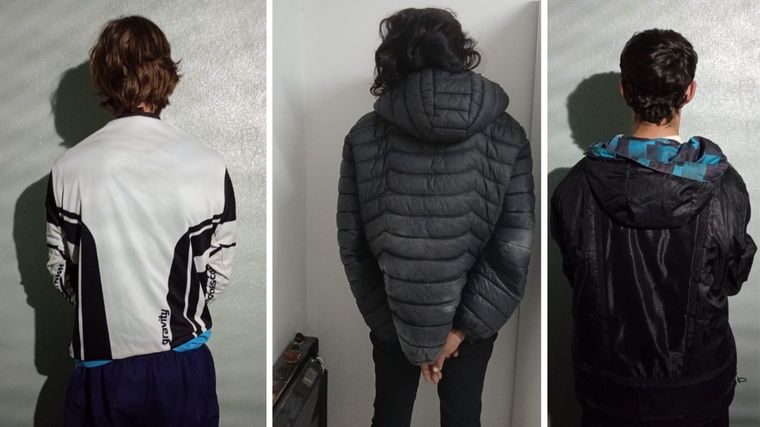 Los tres sospechosos que fueron detenidos en Maipú.&nbsp;
