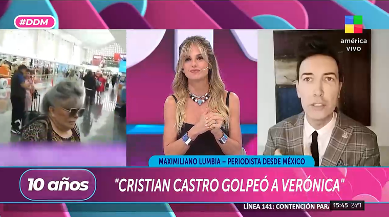 Afirman que Cristian Castro golpeó a Verónica Castro en la columna. Foto: captura de video/ América TV. Afirman que Cristian Castro golpeó a Verónica Castro en la columna. Foto: captura de video/ América TV.