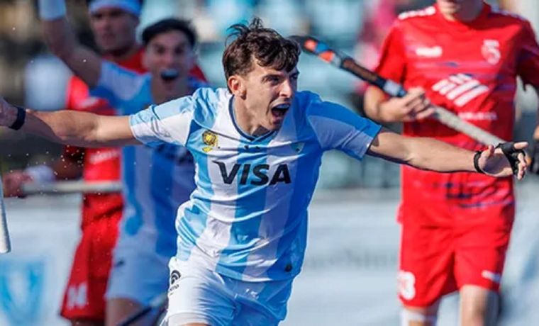 Bautista Capurro festeja uno de sus tantos en la goleada a Estados Unidos en la final de la Copa Panamericana 2025. Bautista Capurro festeja uno de sus tantos en la goleada a Estados Unidos en la final de la Copa Panamericana 2025.