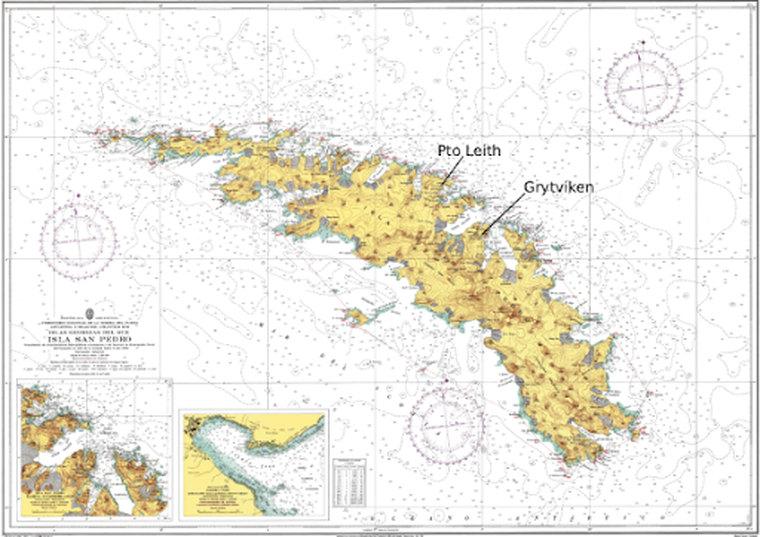 La isla San Pedro del grupo Georgias del Sur. La isla San Pedro del grupo Georgias del Sur.