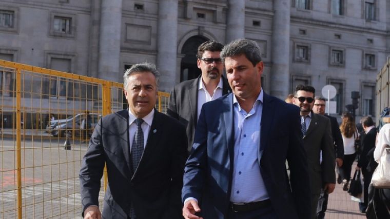 Alfredo Cornejo junto a Sergio Uñac cuando ambos eran gobernadores provinciales