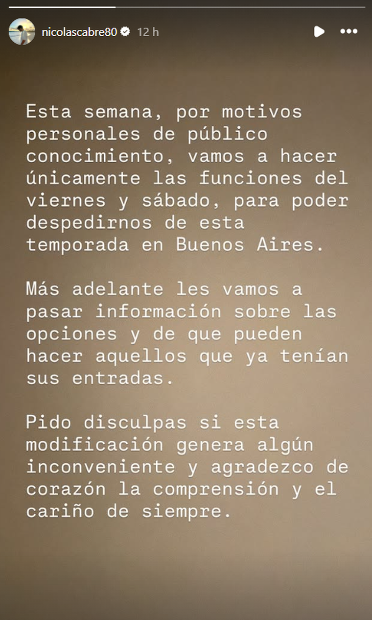 Nicol&aacute;s Cabr&eacute; sobre su obra de teatro.