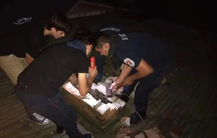 Escucharon ruidos raros y constataron que un delincuente estaba atrapado en la chimenea Foto: NA