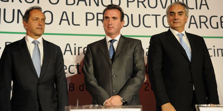 Daniel Scioli, Paco Pérez y Santiago Montoya. Foto: Nacho Gaffuri / MDZ