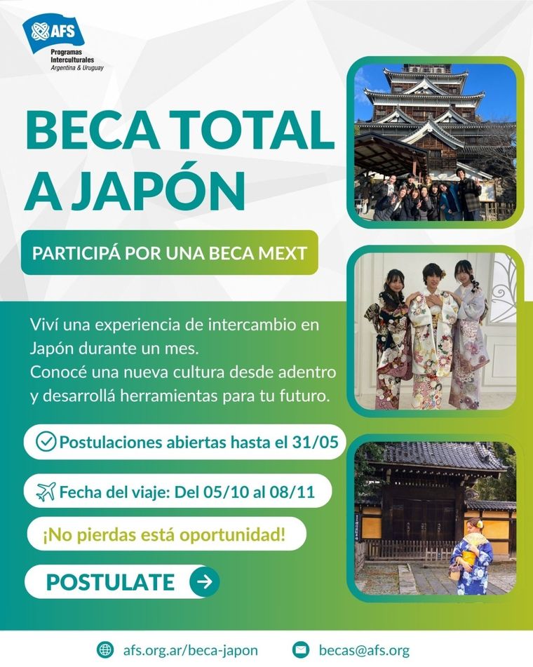 AFS ofrece 2 becas. AFS ofrece 2 becas.