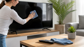 Limpiar el Smart TV exige cuidado: la presión excesiva o productos agresivos pueden dañar la pantalla. Limpiar el Smart TV exige cuidado: la presión excesiva o productos agresivos pueden dañar la pantalla.