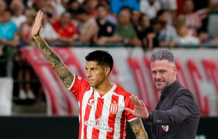 Enzo Pérez y Demichelis, frente a frente en la Supercopa Argentina Foto: @riverplate y @EdelpOficial