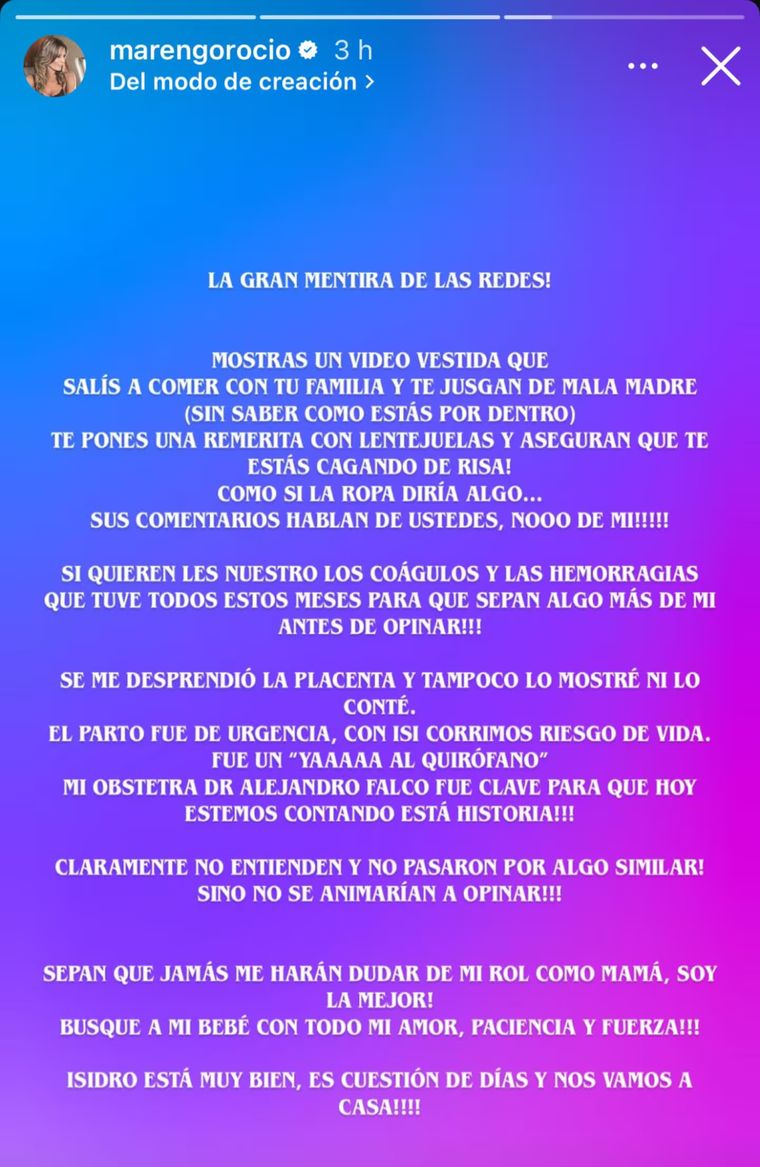 La modelo explotó tras las críticas. La modelo explotó tras las críticas.