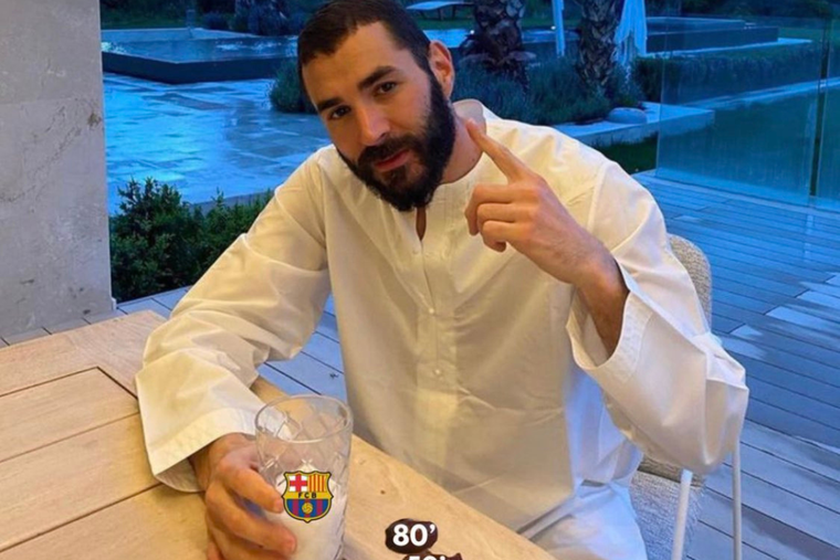 Benzema, figura del Clásico con un hattrick y también en las redes