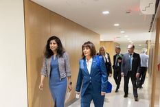 La ministra Bullrich con la funcionaria del FMI en Washington. Foto: Prensa Ministerio de Seguridad