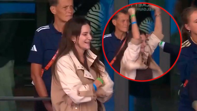 Luciana Aymar vivió la final de Las Leonas con mucha intensidad.