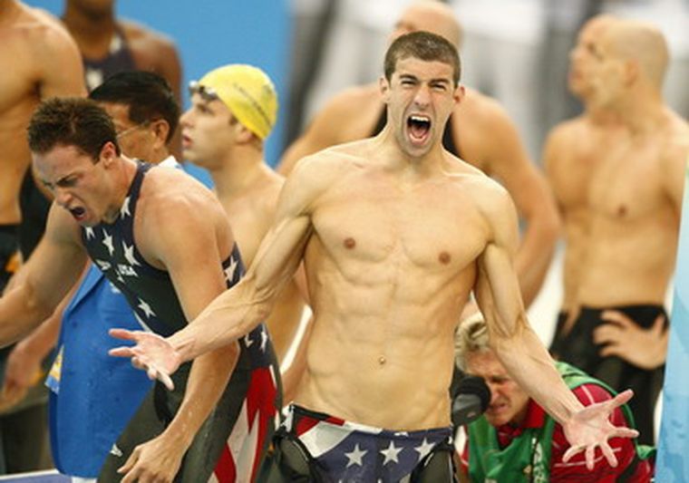 El estadounidense Michael Phelps ganó su quinto oro en Beijing. Foto: EFE