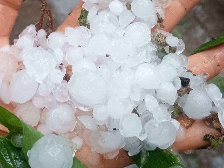 Granizo en Jesús Nazareno, Guaymallén.