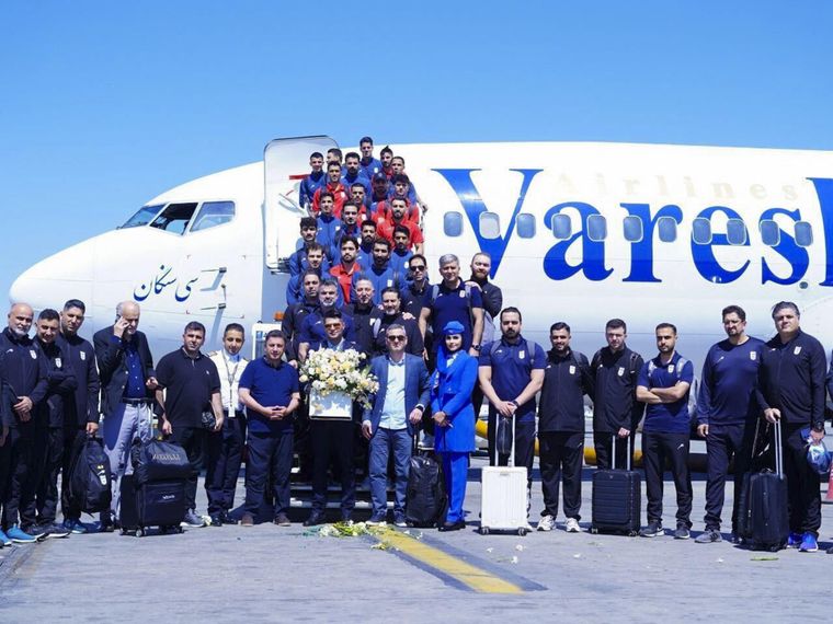 La selección de Irán antes de partir hacia Turquía, donde realizará una concentración de preparación para su participación en el Mundial 2026, que comienza el 11 de junio.