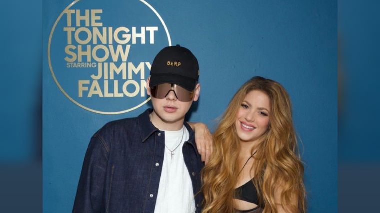 Bizarrap y Shakira Con Jimmy Fallon Foto: @shakira