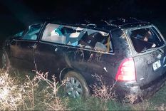 Así quedó el vehículo de la funeraria