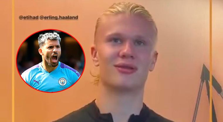 Haaland eligió al Kun Agüero como su jugador preferido de la historia del Manchester City.