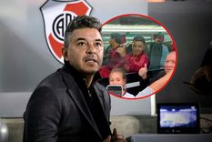 Gallardo recibió el apoyo de los hinchas en el regreso de River al país. Foto: Fotobaires y captura @JoaquinTabares