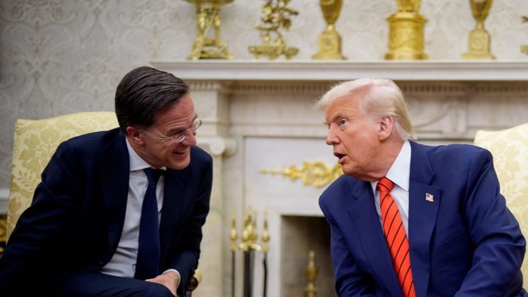 Mark Rutte, secretario general de la OTAN, y Donald Trump, quien se espera que sea el protagonista de la cumbre.