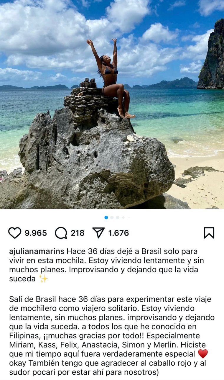 Algunos de los posteos que realizó la joven durante su viaje Algunos de los posteos que realizó la joven durante su viaje