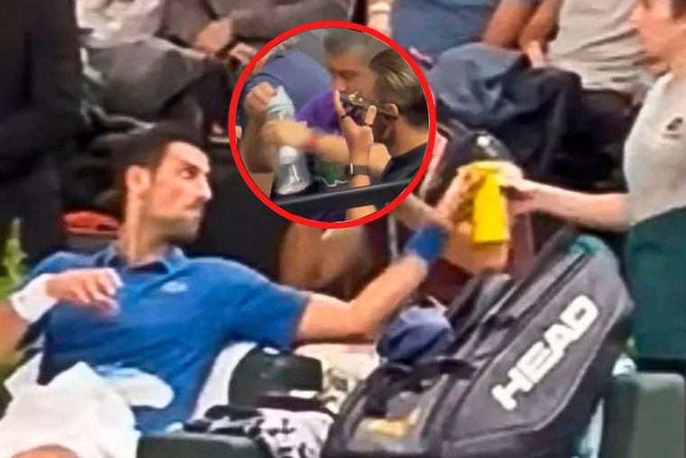 Djokovic y una polémica: ¿qué tenía la botella que le alcanzaron en la semifinal del Masters 1000 de París-Bercy?