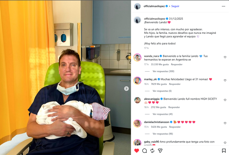 Maxi López y Lando. Créditos: Instagram