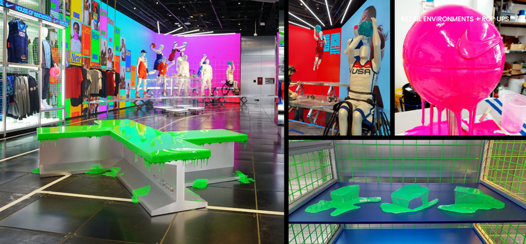 Instalación para la marca Nike estilo pop up en la tienda PayPal. New York (2021). Instalación para la marca Nike estilo pop up en la tienda PayPal. New York (2021).