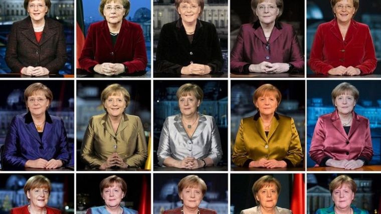 La canciller en los discursos de Año Nuevo entre 2005 y 2019: la era Merkel termina a fines de 2021.