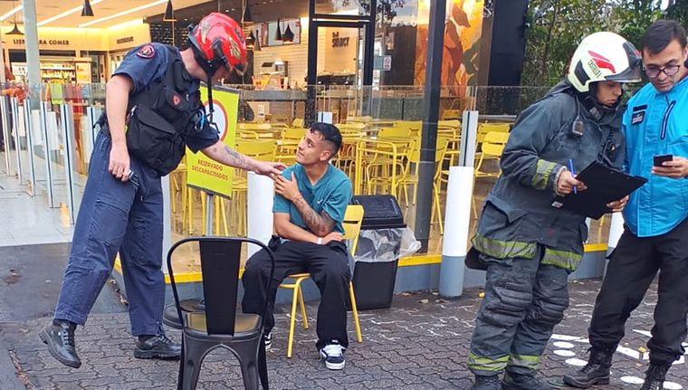 Tiago Palacios después del accidente. Foto: NA