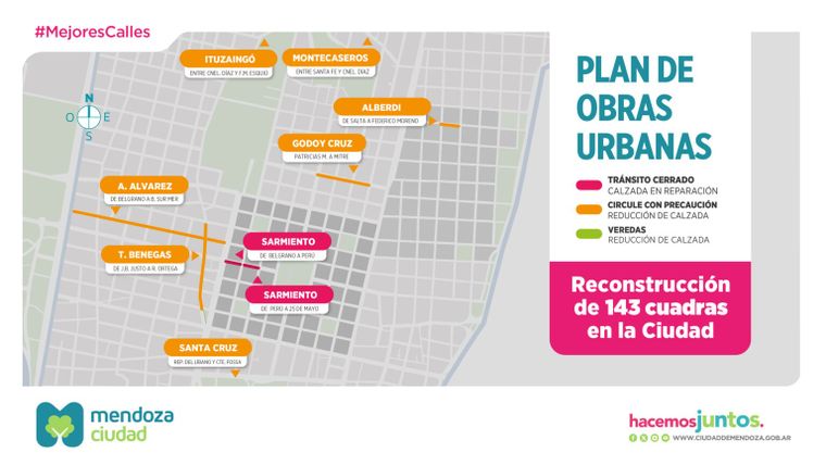 La Ciudad de Mendoza continúa con la reconstrucción de calzadas y mejoras en veredas. La Ciudad de Mendoza continúa con la reconstrucción de calzadas y mejoras en veredas.