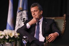 Sergio Massa, durante el debate en La Rural Foto: NA