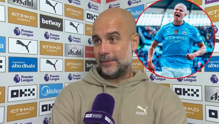 Guardiola eligió a un futbolista argentino por sobre Haaland. Foto: Captura Bein Sports y @ManCity