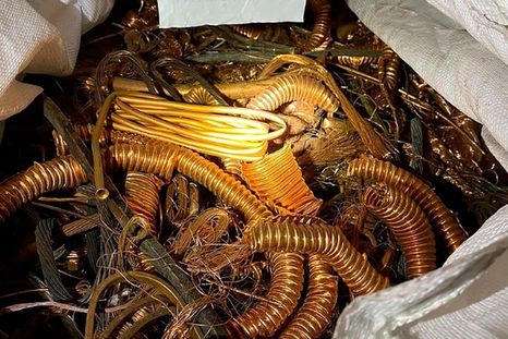 Incautaron 140 toneladas de cobre que provendrían de cables robados