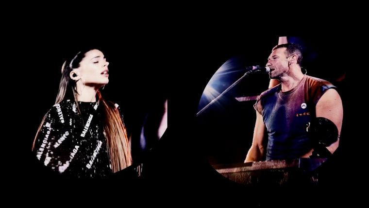 Tini Stoessel en su participación en el show de Coldplay en River Plate