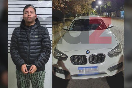 El conductor del BMW blanco que fue detenido como presunto autor del tiroteo contra una casa en Las Heras. El conductor del BMW blanco que fue detenido como presunto autor del tiroteo contra una casa en Las Heras.