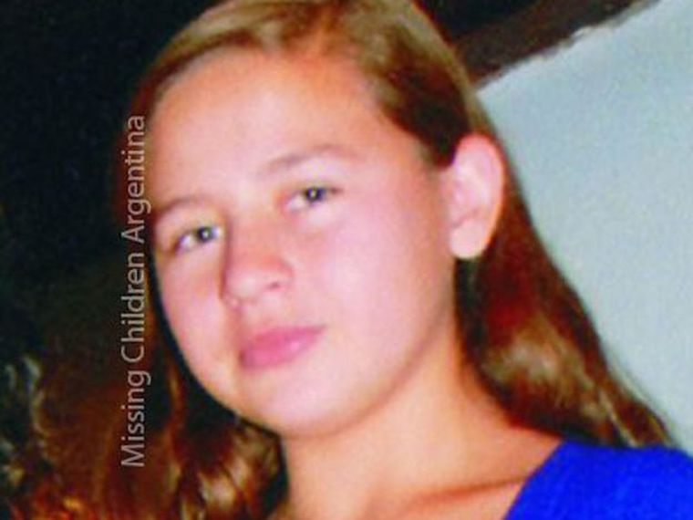Niña Aldana poco antes de ser secuestrada, a los 14 años.