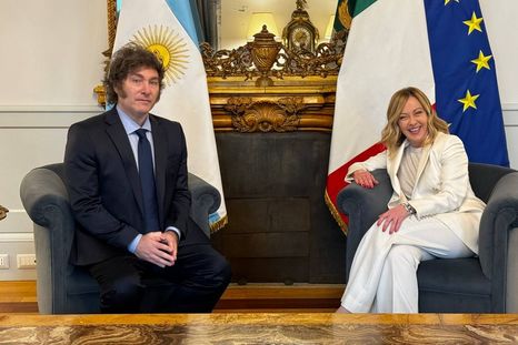 Javier Milei junto a Georgia Meloni Foto: Twitter Oficina del presidente Javier Milei Javier Milei junto a Georgia Meloni Foto: Twitter Oficina del presidente Javier Milei