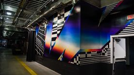 La obra de Felipe Pantone en el Hard Rock Stadium de Miami. La obra de Felipe Pantone en el Hard Rock Stadium de Miami.