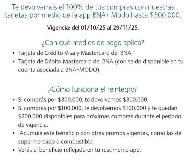 El beneficio del Banco Naci&oacute;n que durar&aacute; hasta fines de noviembre.