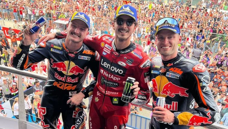 El podio del MotoGP. Foto: @MotoGP