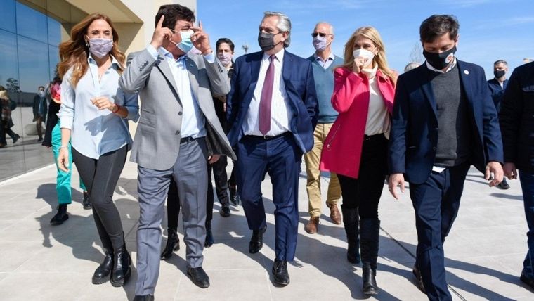 Tolosa Paz, Espinoza, Alberto Fernández y Kicillof en La Matanza