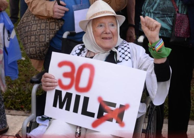 Nora Cortiñas contra el gobierno de Javier Milei Foto: Madres de Plaza de Mayo