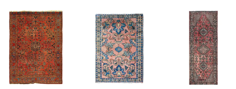 Diferentes modelos de alfombra persa. Créditos: ebay.com, pepperjamnetwork.com y 1stdibs.com. Diferentes modelos de alfombra persa. Créditos: ebay.com, pepperjamnetwork.com y 1stdibs.com.