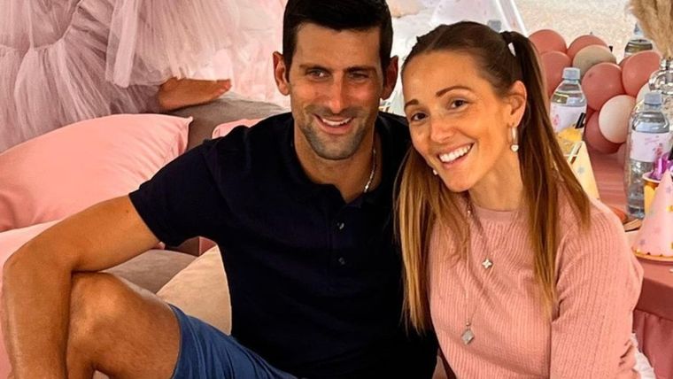 Djokovic y Jelena. Foto: Instagram @djokernole